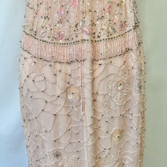 Escada Silk Fully Beaded Light Pink Slip Dress Size 38 / US 8 - Picture 8 of 12